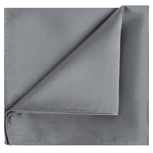 Image of KissTies 6PCS Satin Pocket Square Plain Color Handkerchief Gift Set