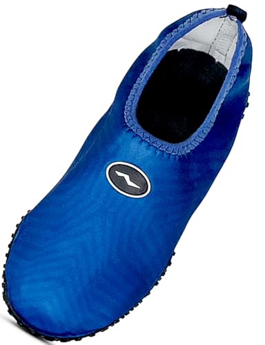 NORTY - Mens Water Shoes Slip on Aqua Sock Tone on Tone Chevron Print, Blue 42363-11D(M) US