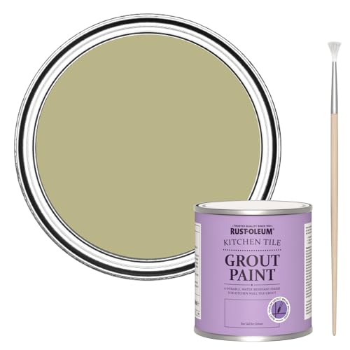 Rust-Oleum Stain-Resistant Green Kitchen Tile Grout Paint -Sage Green 250ml
