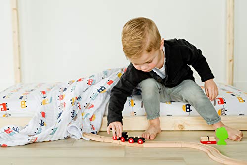 100% Cotton Fitted Crib Sheet - Premium Baby Bedding - Soft, Breathable & Durable - Trains Print #TOP5