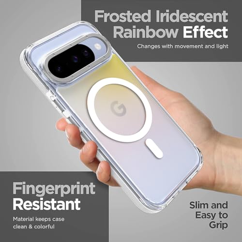 Image of Magnetic Case for Google Pixel 10 /10 Pro [Compatible with Magsafe] [Cute Fashion Fluorescent Design] Shockproof Slim Translucent Matte Case for Pixel 10 /10 Pro 6.3 inch, White