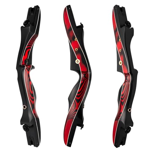 Deeseeker Archery ILF - Elevador recurvo de 17 pulgadas, 19 pulgadas, 21 pulgadas, 23 pulgadas, 25 pulgadas, ILF para mano derecha y izquierda, mango de madera tradicional para caza y tiro con arco