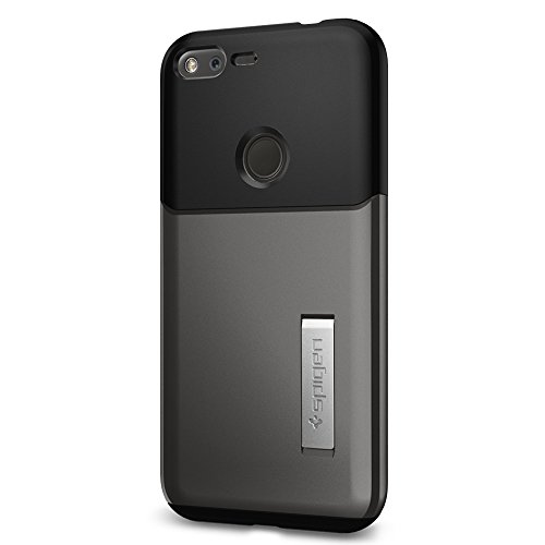 Spigen Slim Armor Google Pixel XL Case with Kickstand and Air Cushion Technology Hybrid Drop Protection for Google Pixel XL 2016 - Gunmetal