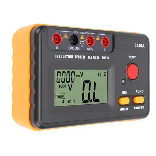 Mégohmmètre testeur d'isolation numérique SEAFRONT 250V 500V 1000V avec grand écran LCD