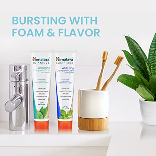 Himalaya Botanique Complete Care Whitening Toothpaste Variety Pack, Simply Mint And Simply Peppermint Flavors, Fluoride Free, For A Clean Mouth, Whiter Teeth And Fresh Breath, 5.29 Oz, 2 Pack #TOP2