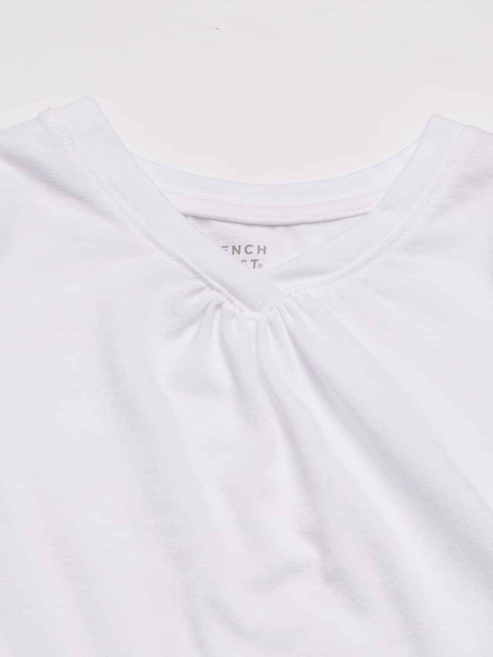 French Toast Girls Short Sleeve V-Neck T-Shirt Tee 2T White