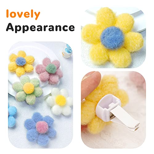 Vent Clips Car Accessories, Colomix Handmade Fuzzy Flowers Car Decorations Interior, Cute Car Air Fresheners Vent Clips, Car Accessories For Girls Women, 5 Pcs #TOP4