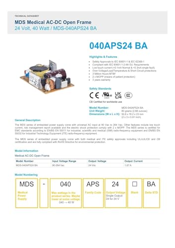 Alimentation à découpage 24V instable ? Choisissez le cadre ouvert MDS-040APS24 - 5