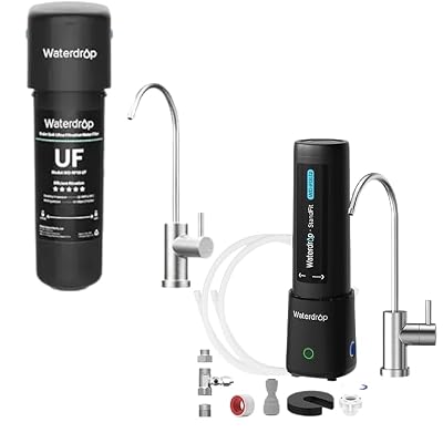 Waterdrop 10UB-UF 0.01 ?m Ultra Filtration Under Sink Water Filter System for Baçt?ria Reduction and UL12B, No Drilling Required, Easy Installation, Reduces PFAS, Lead, Chlorine Bad Taste & Odor