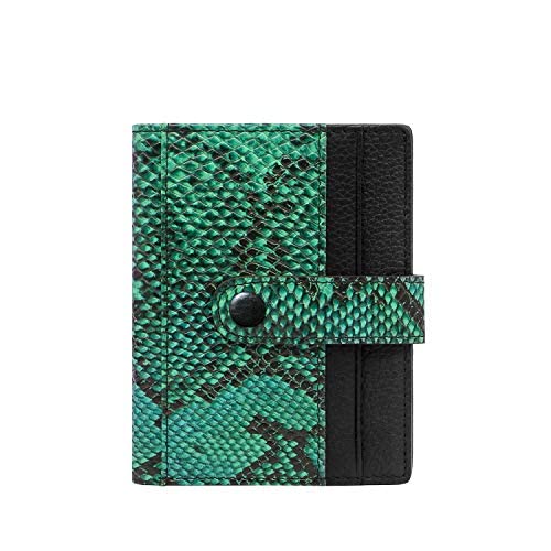 RFID bloqueo de cuero genuino titular de la tarjeta Bifold Wallet para las mujeres, forro polar verde con licencia oficial de star wars silent one crew., Talla única Cover