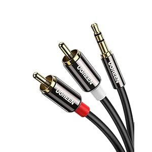 UGREEN RCA Kabel 3.5mm naar 2RCA Kabel Compatibel met TV PC Soundbar Luidspreker,enz. (2M)
