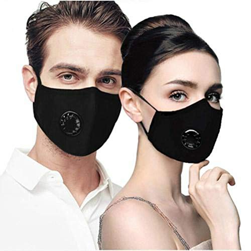 Delafino Safety Face Mask, 3-Layers Cotton Washable, Adjustable Ear Loop, Nose Wired with Filter Pocket