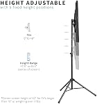 VIVO Black Tripod LCD LED Flat Screen TV Display Floor Stand, Portable Height Adjustable Mount