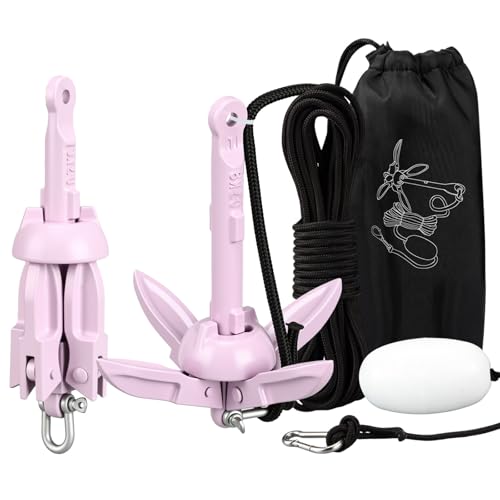 Image of MorningRo 1 Pack 1.5 /3.5 lb Marine Kayak Anchor Kit with 40ft Rope and Buoy Folding Grapnel Boat Anchor Kit Kayak Fishing Accessories for Small Boats, Canoe, SUP Paddle Boards