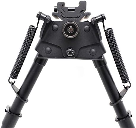 Miniatura 9 de Bípode de rifle de 6,9 pulgadas, accesorios tácticos, estabilizador, pivote giratorio de 50 grados con adaptador de 0.787 in