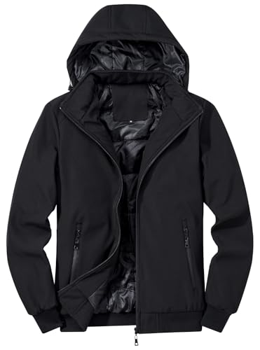 TONY BACKER Giacca Uomo Invernale Softshell Impermeabile Antivento con Cappuccio