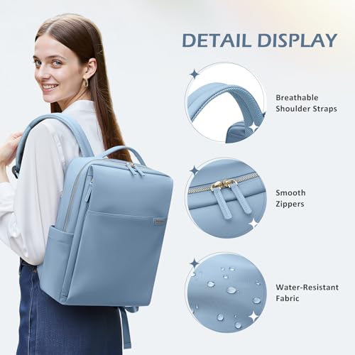 GOLF QUALITY Laptop Backpack for Women, Work Business Traval Computer Backpacks with Laptop Compartment Waterproof Casual Daypack for Travel College,16Inch,Misty Blue by GOLF QUALITY - Image 7