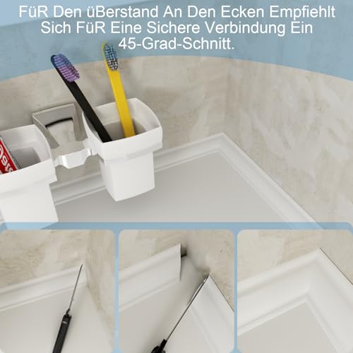 Flexible Zierleisten Selbstklebend Deckenleisten, TPE Dreieck Zierleiste Decken Und WandüBergang, Für Abschlussleiste Küchenarbeitsplatte Fliesenkanten und Schrankkanten (5M,12mm*9mm)
