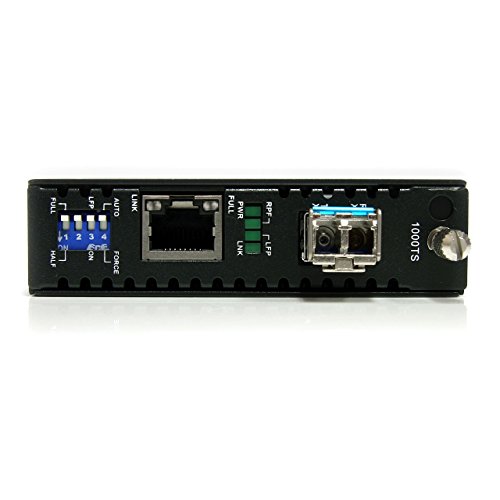 Image of StarTech Single-Mode (SM) LC Fiber Media Converter, Gigabit Ethernet, TAA | 40km, 1310nm- with SFP Transceiver, For, 10 /100 /1000 Network, ET1000S40LC2