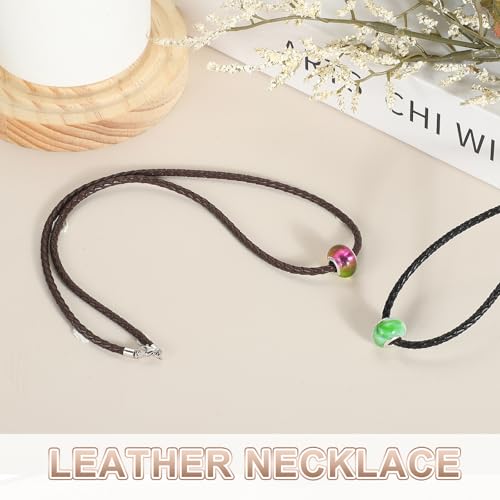 MECCANIXITY 3mm Braided Leather Necklace Cord, 22 Inch Braided Necklace String Rope with 925 Sterling Silver Clasp for Pendants, Necklaces, Jewelry Making Beading Supplies (Black) by MECCANIXITY - Image 4