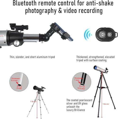 Image of Telescope, GALAEYES 90mm Aperture 500mm, with Stargazing app, Telescope for Adults high Powered, Ideal for Beginner & Adults