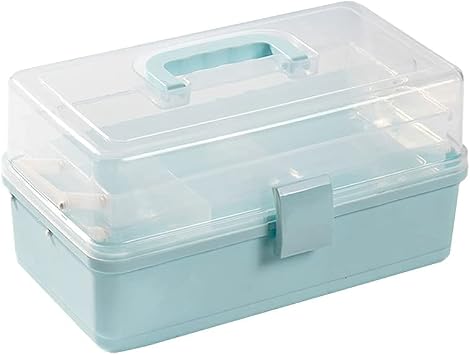 First Aid Box Medical Tin For Home Medicine Storage Organiser With Compartments Boxes White,s,First Aid KitBlue,S