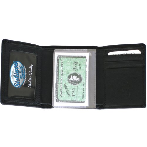 Nfl Siskiyou Sports Mens Los Angeles Rams Deluxe Leather Tri-Fold Wallet One Size Black #TOP1