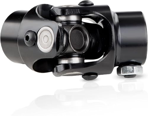 Steering U Joint Coupler, 3/4 DD Steering Shaft U Joint, Steering Universal Joint, Automotive Replacement U-Joint Coupling (Black, 3/4"-30 Spline X 3/4" DD)