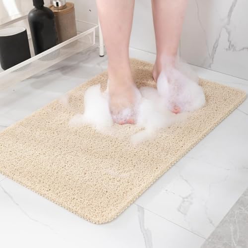 Alfombrilla de ducha antideslizante para pies, agujeros de drenaje y función de secado rápido para una superficie limpia y segura