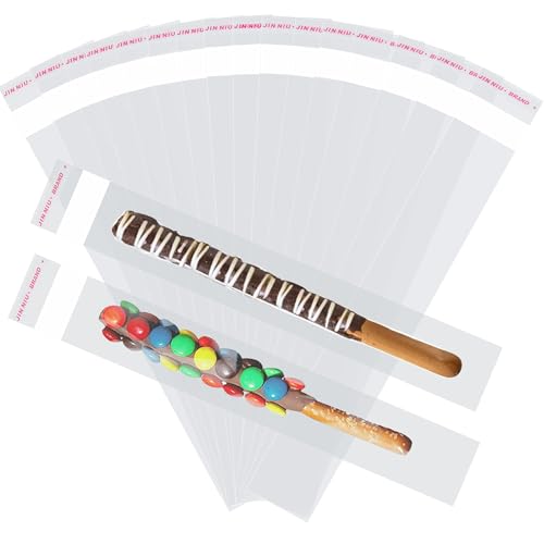 Pretzel Rod Bags 2X10 Inches - 100Pcs Clear Self Sealing Cellophane Bags, Resealable Cookie Bag Pretzels Individual Bag 2X10 Inches With Seal For Packaging Icy Candy Treat Popsicle Cookies