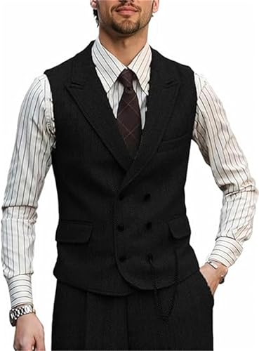 FLwuhui Retro Men Suit 3 Pieces Jacket Pant Vest Brown Grey Tweed Herringbone Men's Suits Slim Fit Groom Tuxedos Prom Blazer4
