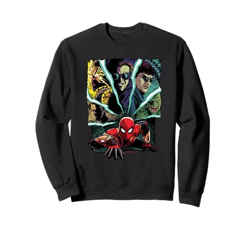 Sweat Spider-Man No Way Home et ses ennemis en coton noir pour homme