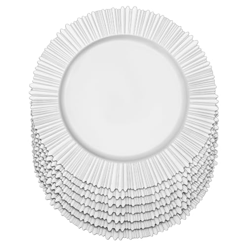 Platos cargadores plateados 13 pulg 100 piezas miniatura 5