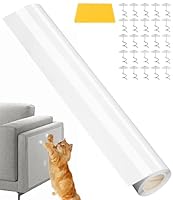 Kratzfolie Katzen Selbstklebend(30cm × 300cm) Anti Kratz Folie für Katzen Kratzschutz Sofa Katze Katzen Kratzschutz (25 Schrauben),Geeignet für Sofas, Schränke, Möbel