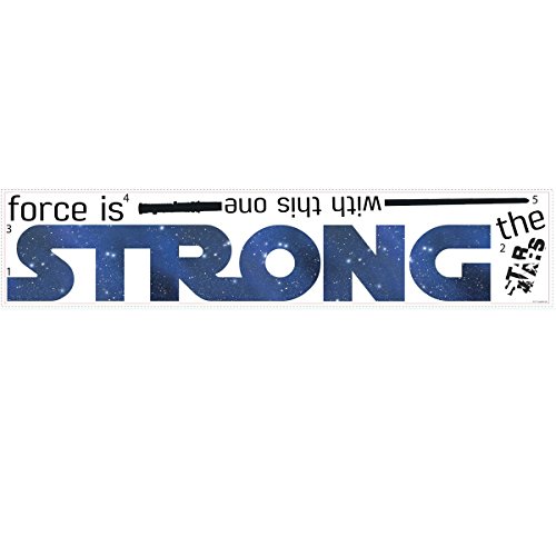 Roommates Rmk3077Scs Star Wars Classic The Force Is Strong Quote Peel And Stick Wall Decals 35.25" X 10" #TOP2