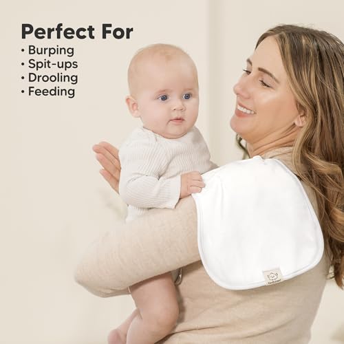 Image of Organic Burp Cloths Baby Boy & Girl - 5-Pack Super Absorbent Cotton Burping Cloths for Babies, Soft & Plush Newborn Spit Up Rags, Infant Towels for Milk Spit Up, Unisex, Large 21 inch x 10 inch (Purest)