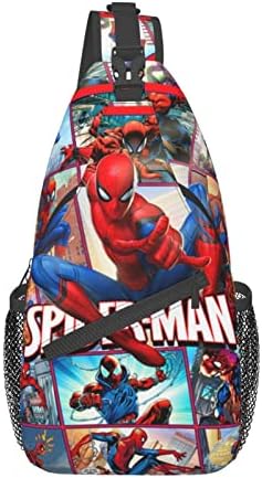 Ningguang Super Hero Sling Bag Cartoon Crossbody Backpack Comics Shoulder Bag Hero Theme Travel Hiking Chest Bag Daypack for Men