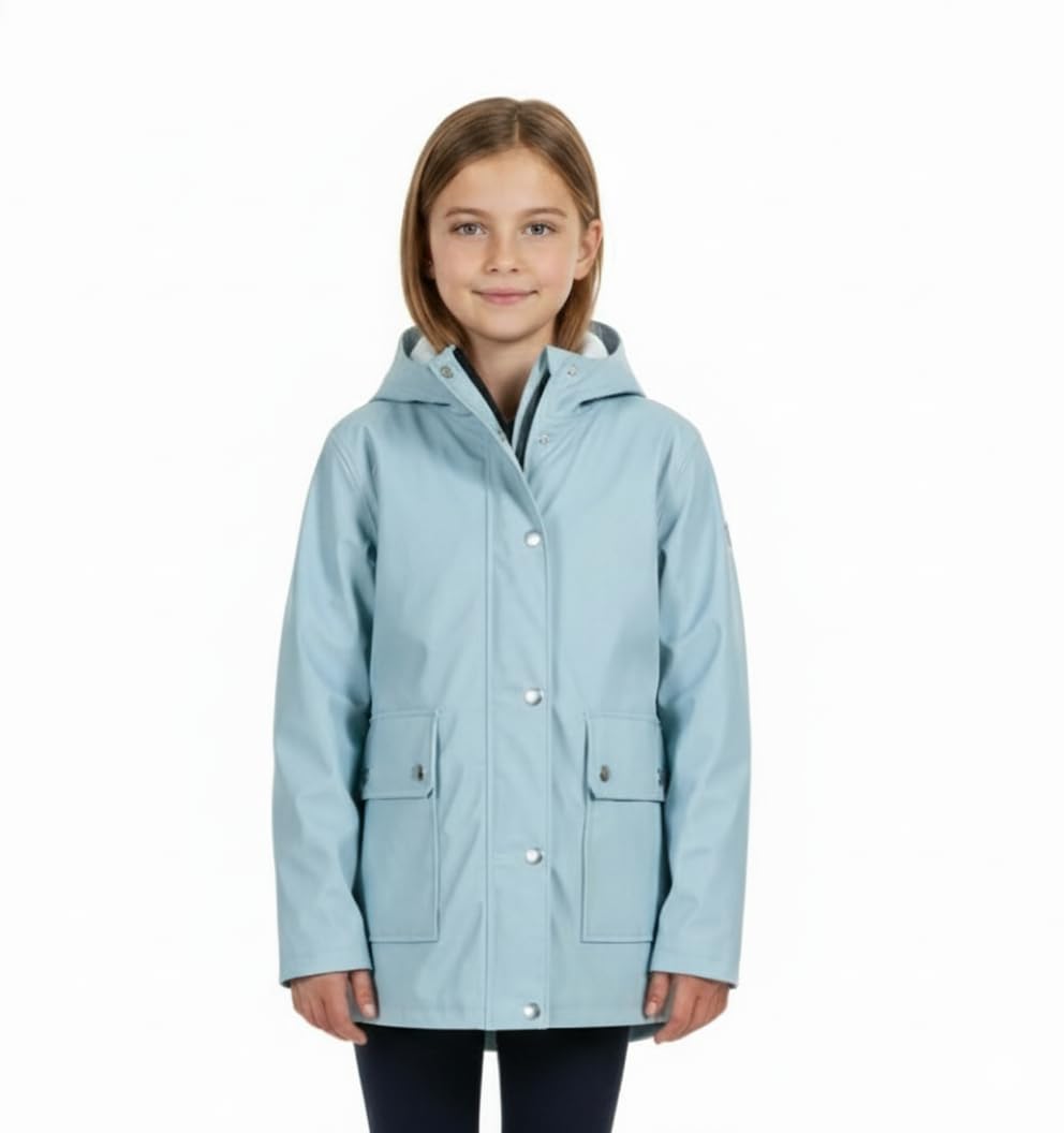 A2Z 4 Kids PU Raincoat Jackets Windbreaker Waterproof Raincoat 625 Dusty Blue 7-8