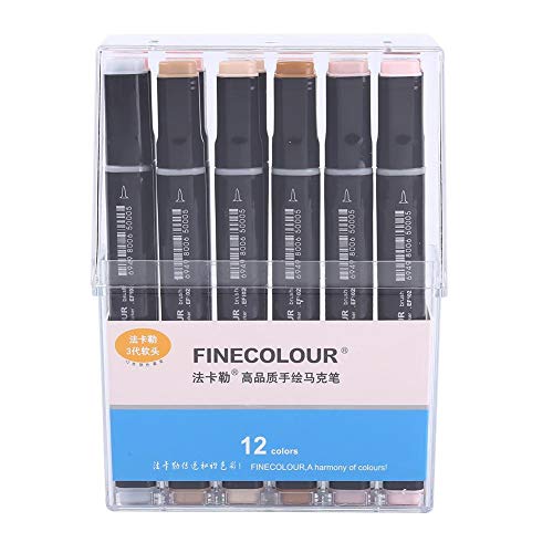 12/24/36 Colores Art Alcohol Twin Brush Rotuladores dobles Color de piel Set...
