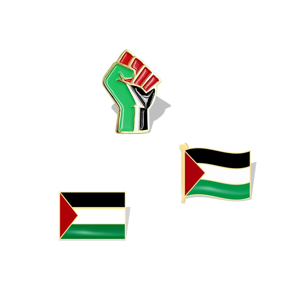 EACTELFree Palestine Flag Brooch Free Palestine Pin Brooch Palestinian Flag Badge Fist Shape Flag Badges Metal Alloy Enamel Pin Badge for Clothes Bag Hat Collar Jewelry Accessories