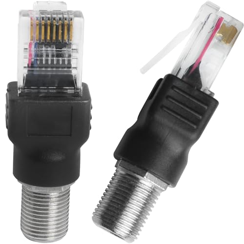 Adaptador F hembra a RJ45 macho, paquete de 2 miniatura 5