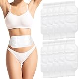 Poochies Sprouts 10Pcs Disposable Castor Oil Pack Wrap, No-Wash, Self-Adhesive Stomach Wrap, Castor Packs (Oil Not Included), White