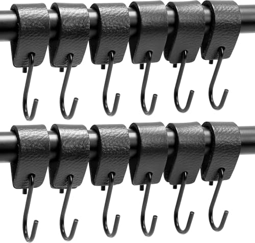 Brute Strength - S Haken Mit Lederschlaufe - Schwarz - 12X - 12,5 x 2,5 cm...