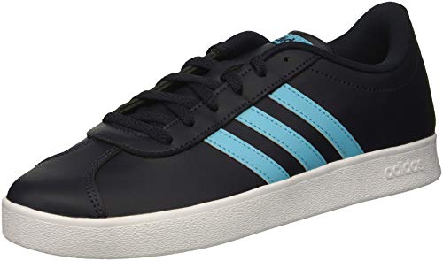 adidas Kids' VL Court 2.0 Sneaker, Legend Ink/Bright Cyan/White, 7 M US Big Kid