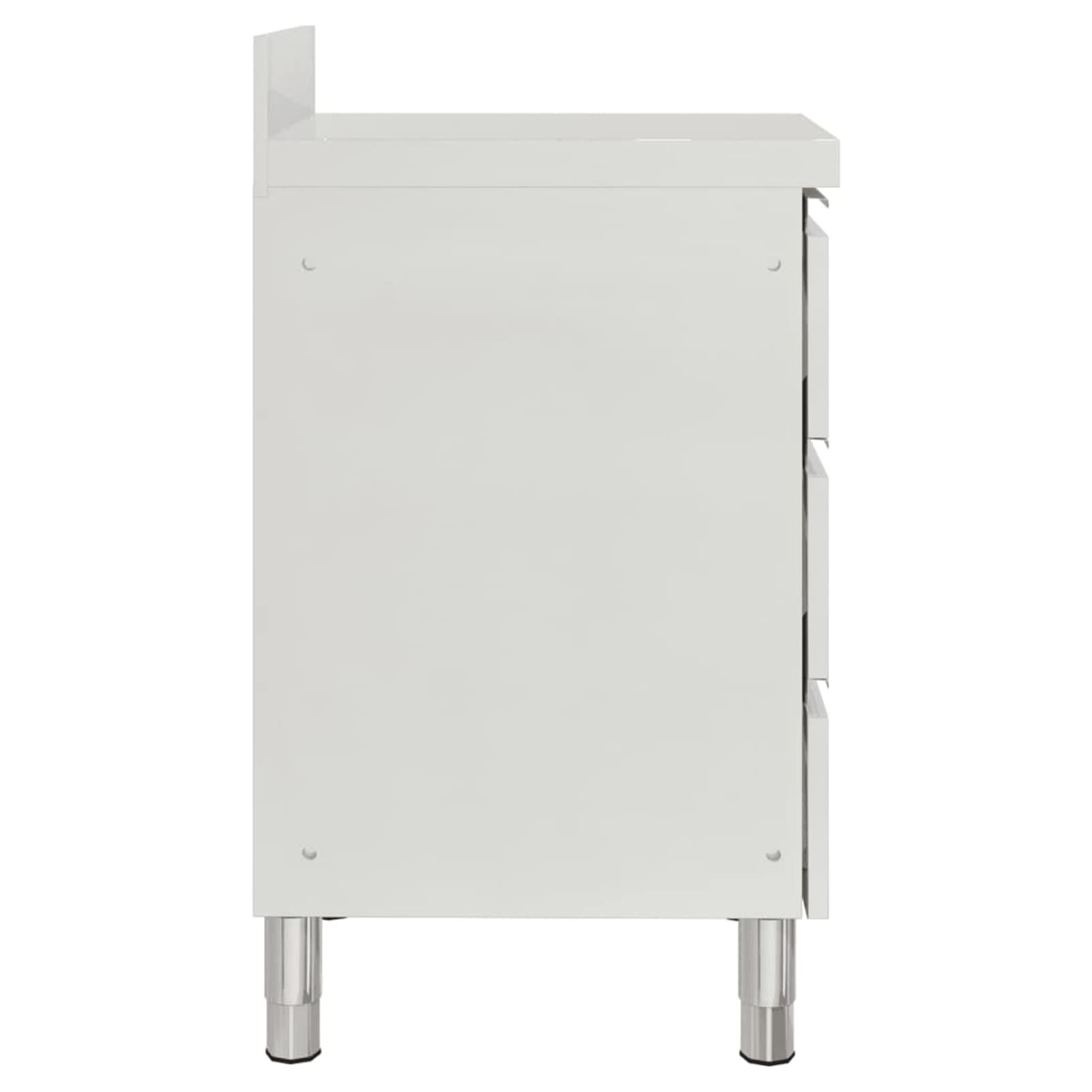 Homgoday Armadietto da cucina commerciale con 3 cassetti in acciaio inox, armadio con 3 cassetti, armadio da cucina per sala da pranzo, soggiorno, ristorante, hotel