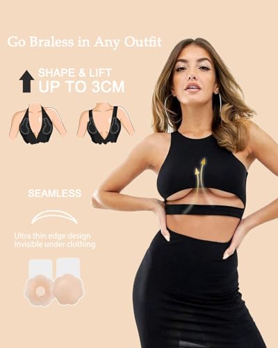 Ginmewrae Pasties Nipple Cover Breast Lift Tape Pasties Silicone Nippleless Cover Reusable Breast Tape for Women3