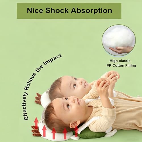 Image of Baby Head Protector Backpack, Toddler Baby Head Protection Backpack with Baby Knee Pads for Walking & Crawling, Soft, Breathable and Wearing Safety Baby Head Protector- Green Turtle