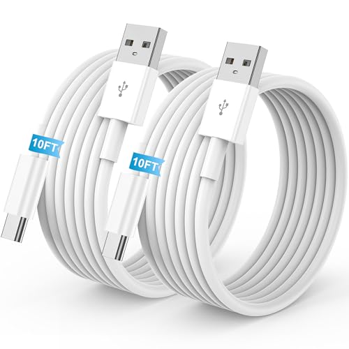 2Pack 10FT USB to USB C Fast Charging Cable for iPhone 17 16 15 Charger Long Cord for Apple for iPhone 17 16 15/Pro/Pro Max/Plus Type C Car Carplay Cord for iPad Pro 12.9/11 Air 5th/4th Gen
