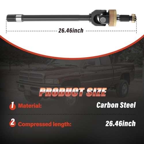 Axle Shaft Assembly Compatible with Dodge Ram 1500 2500 1994-2001, Front Right Passenger Side# 747591X by Fexhull - Image 3