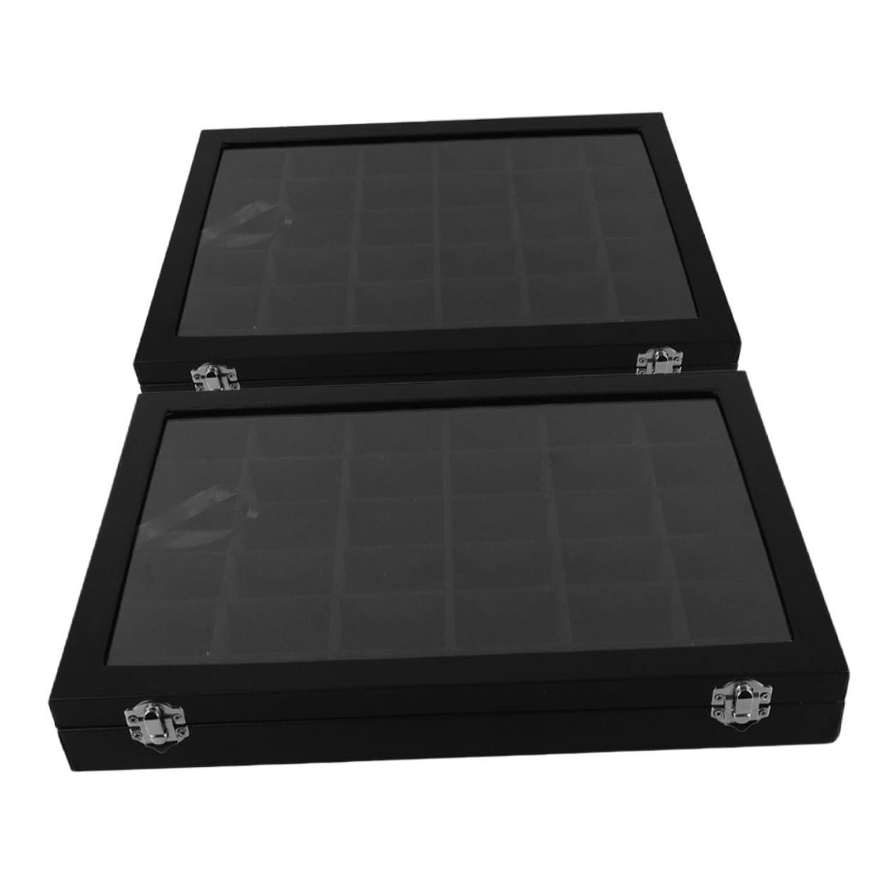 Boîte de collection de pierres en PU NUOBESTY lot de 2 grands compartiments - 8